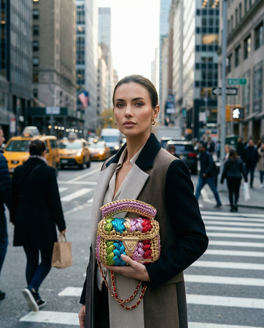 Rita Rainbow metallic puff bag