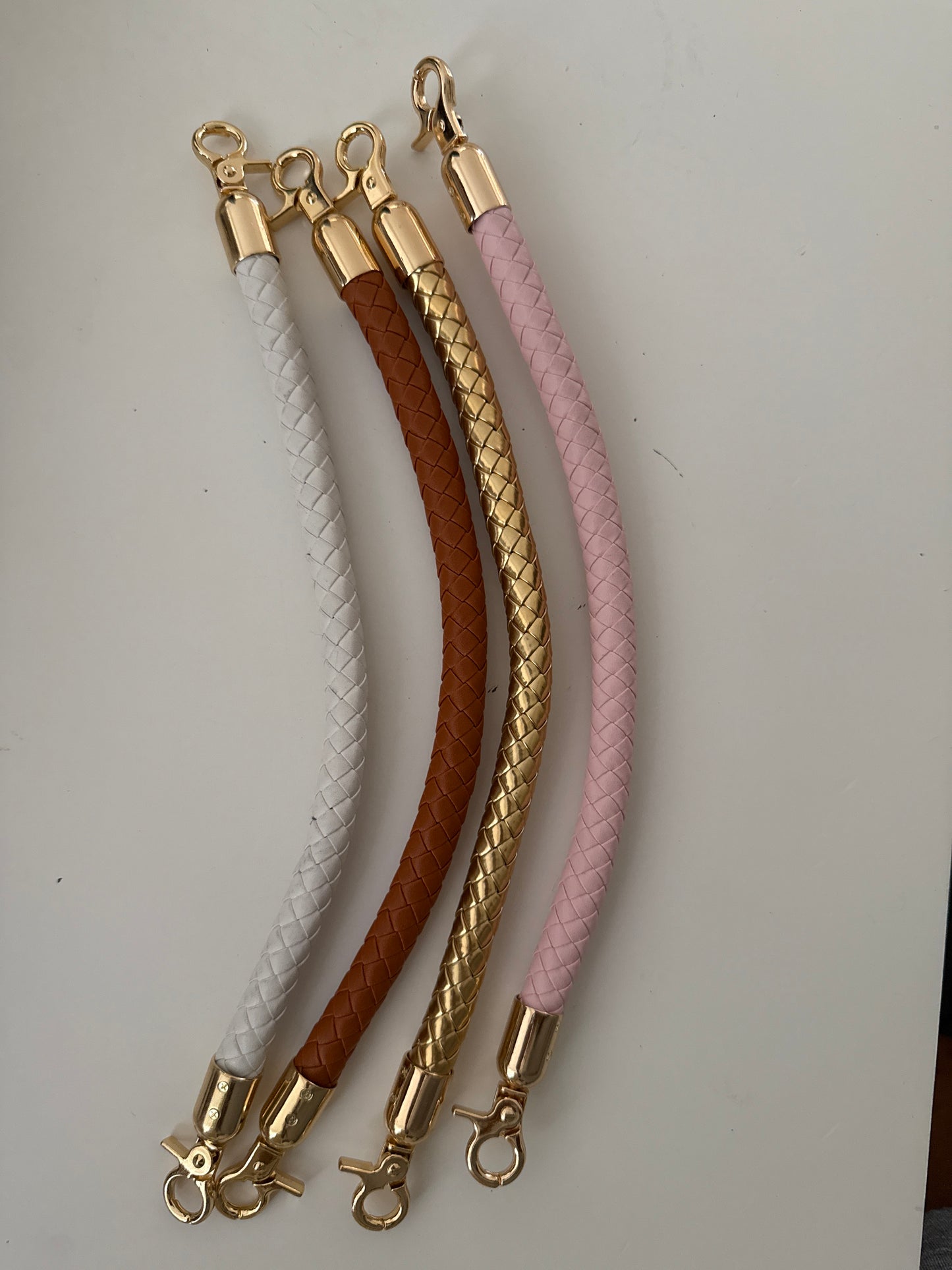 Faux twisted leather handles