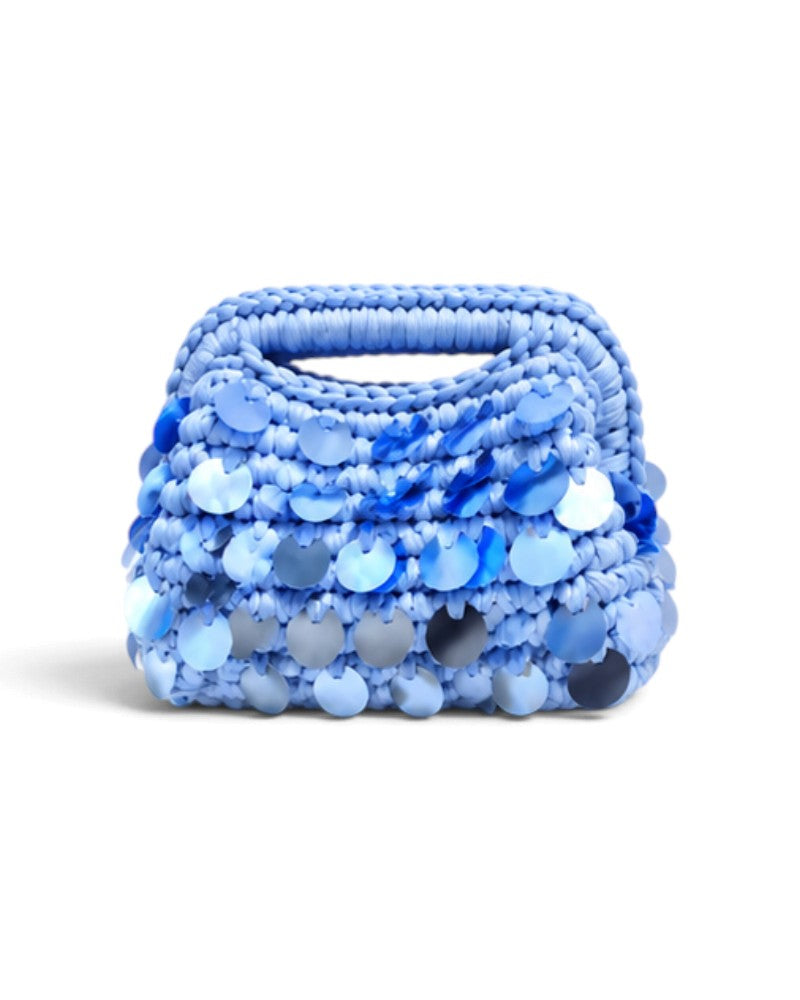 Mermaid Sequin Clutch in Blue