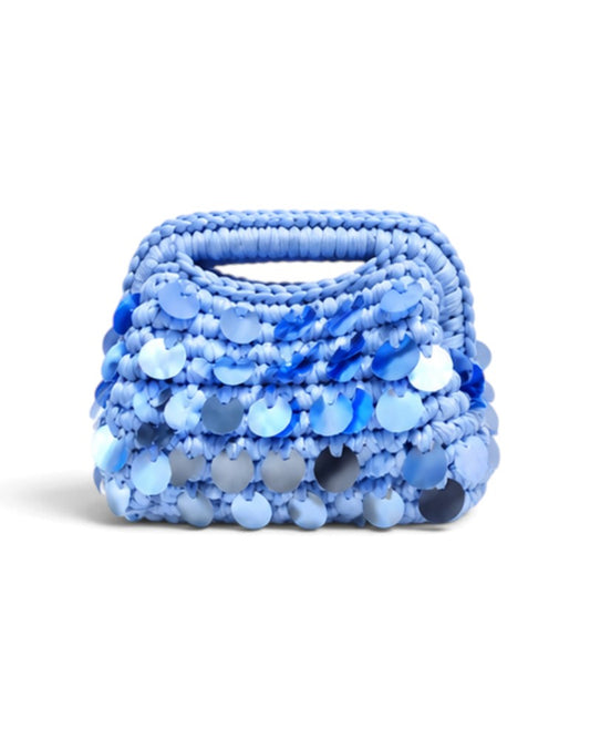 Mermaid Sequin Clutch in Blue