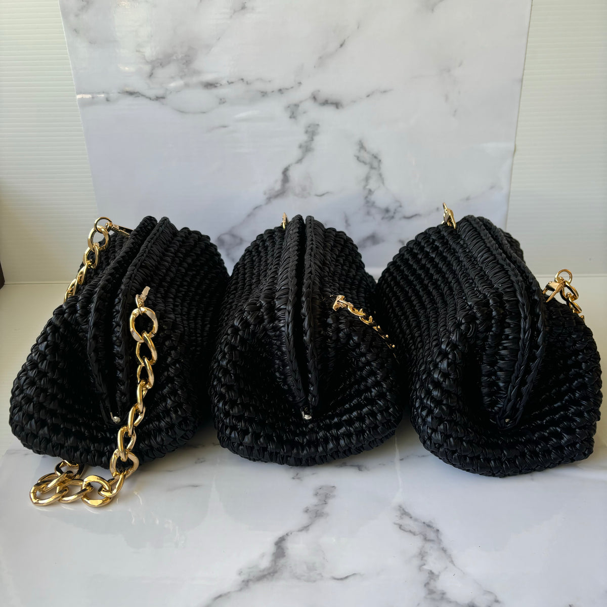 Botteca Clutch in Faux Leather Black-thumbmail-7