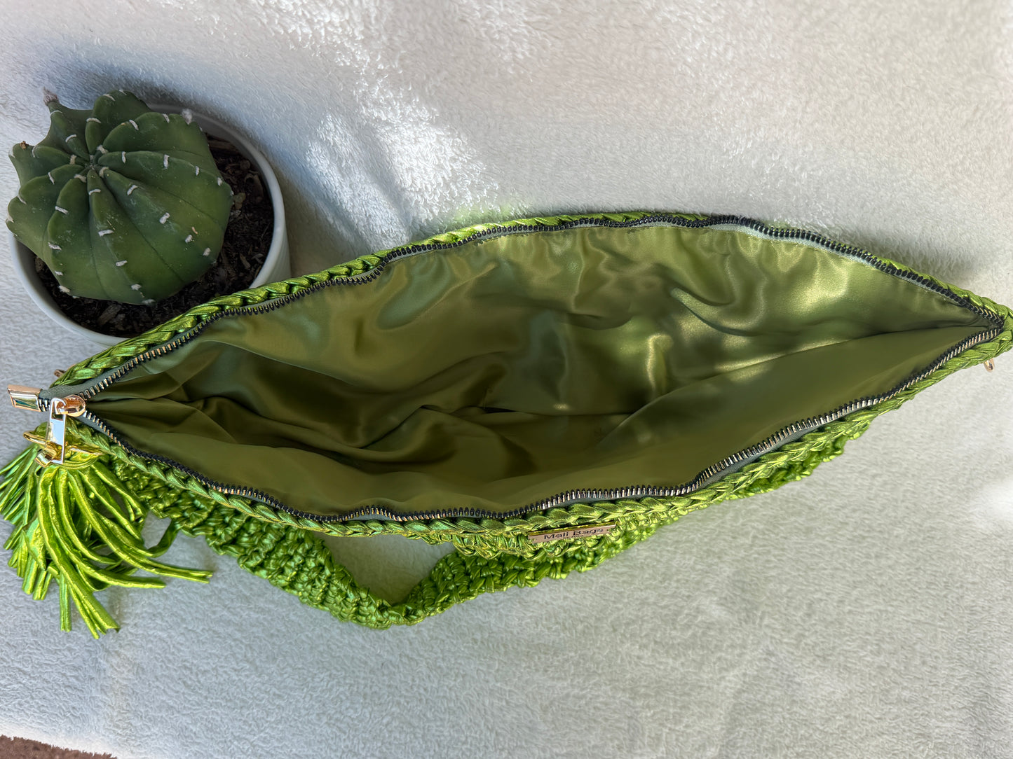 Luna shoulder bag metallic green