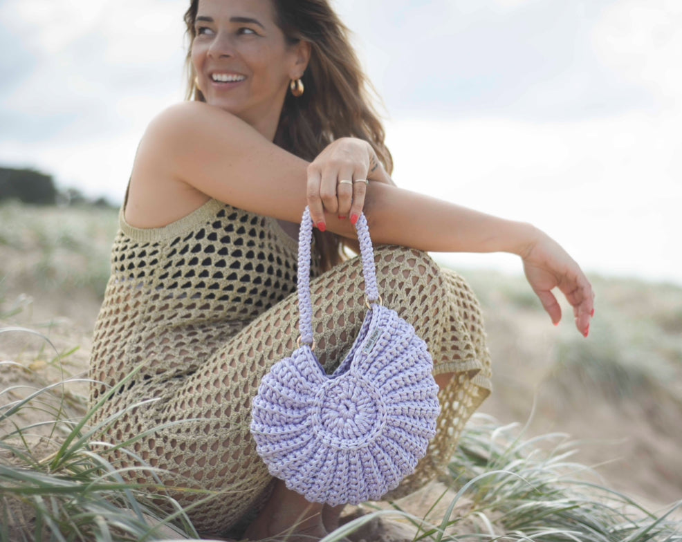 Ariel Round Shell in Faux Leather Lilac-thumbmail-3
