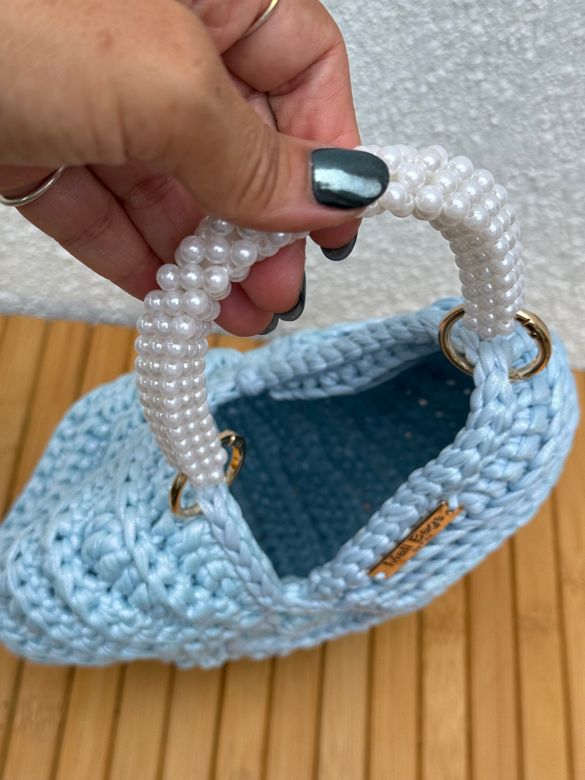 Ariel Round Shell in Light Blue Shimmery-thumbmail-4