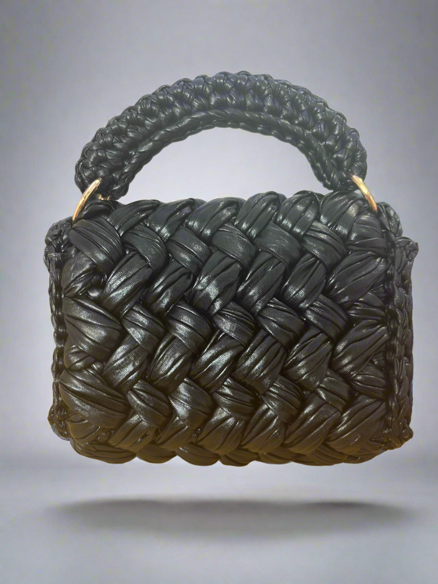 Mullan black leather effect premium yarn