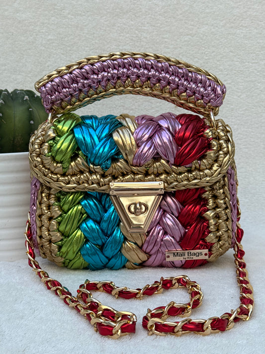 Rita Rainbow metallic puff bag