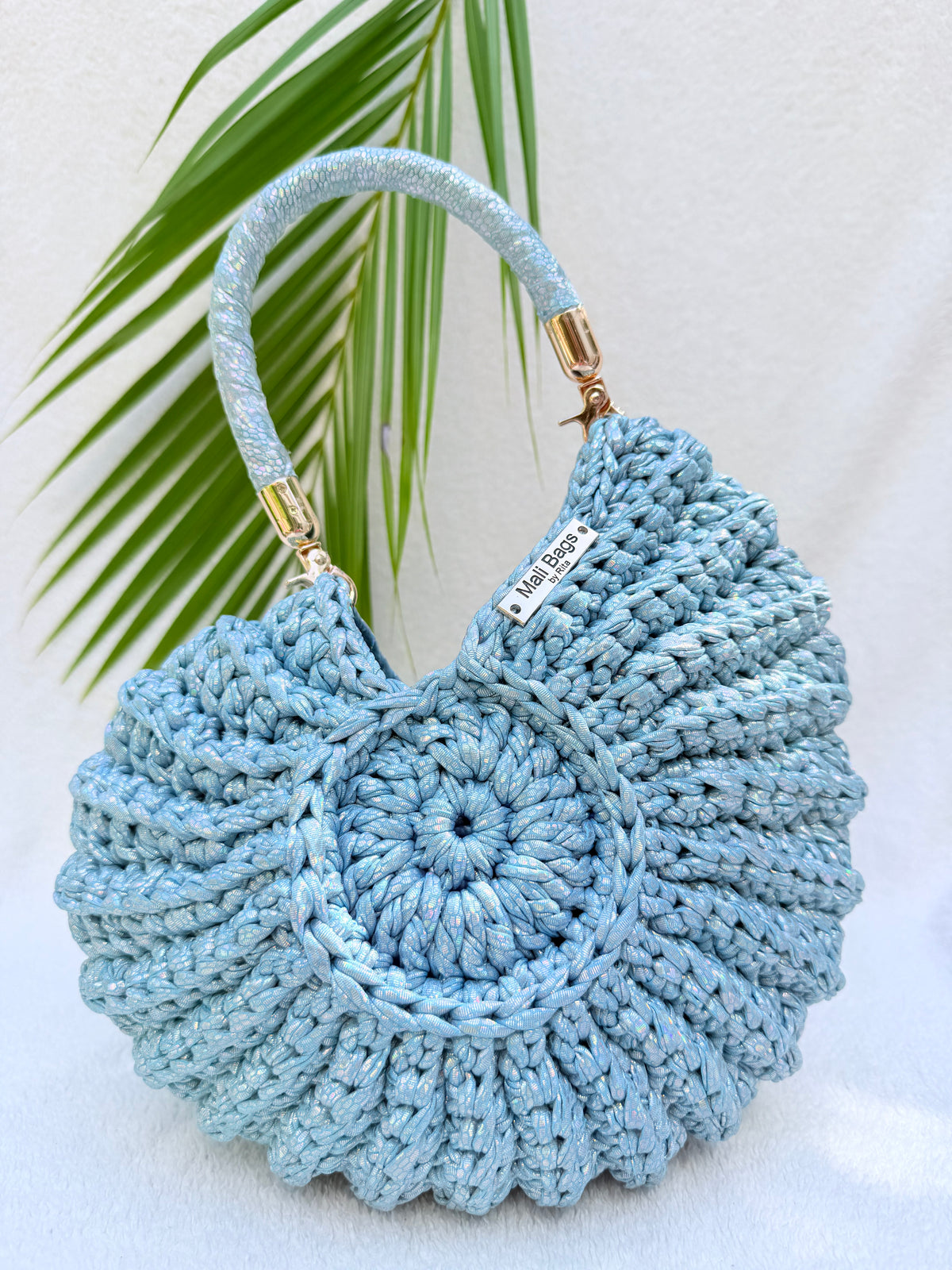 Ariel Round Shell in Iridescent Light Blue-thumbmail-4