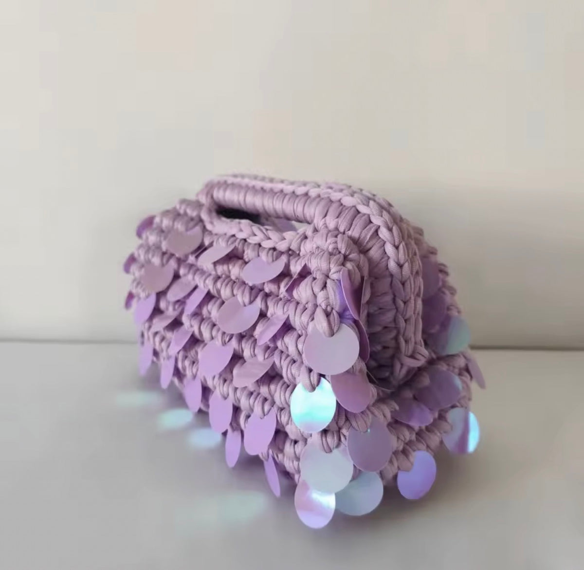 Mermaid Sequin Clutch in Lilac