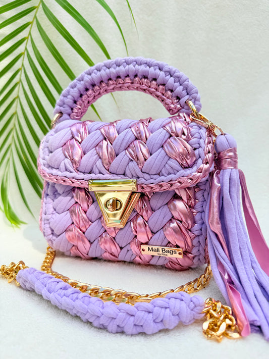 Cuca pastel & metallic puff bag