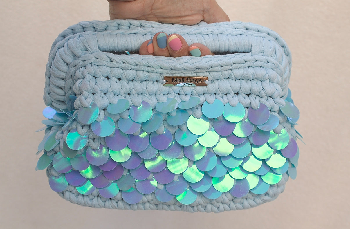 Alba Blue Mermaid Clutch
