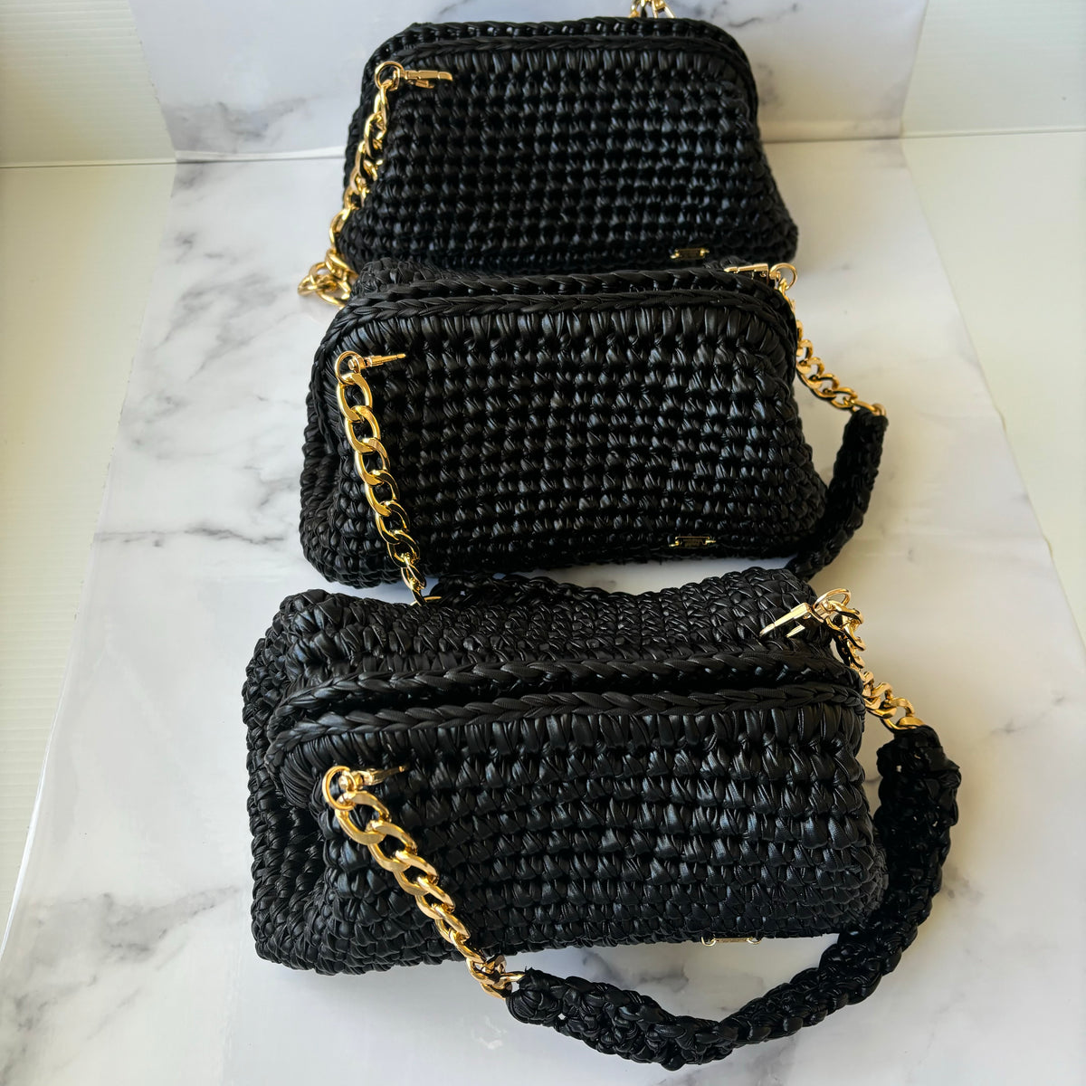 Botteca Clutch in Faux Leather Black-thumbmail-6