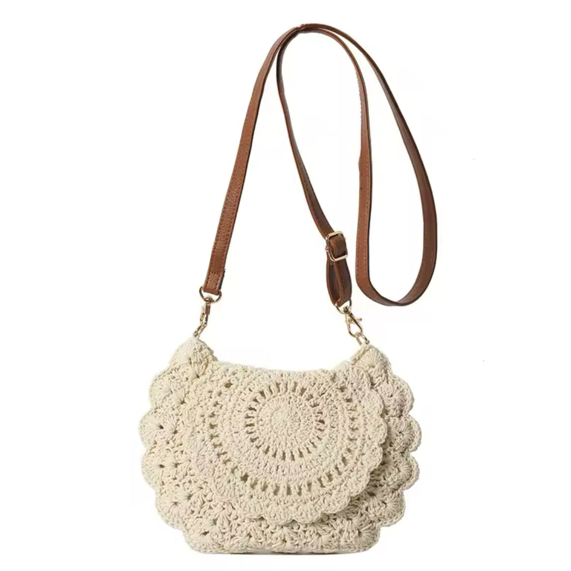 Maria beige crochet bag