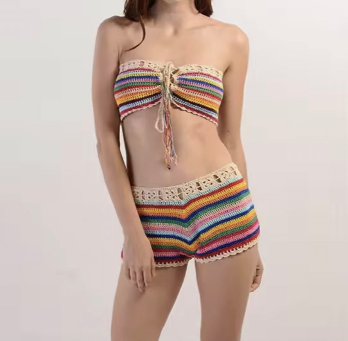 Rainbow crochet beach