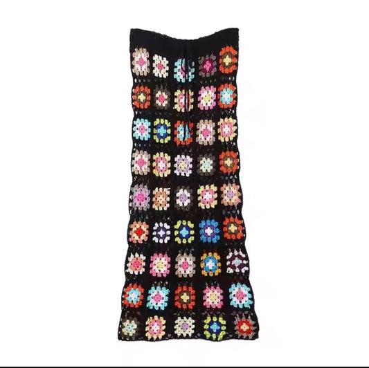 Granny square long skirt