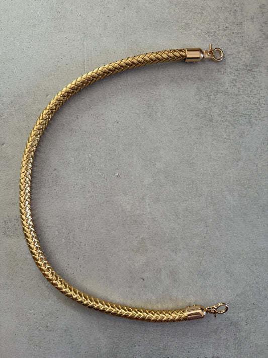 Long Gold Faux twisted leather