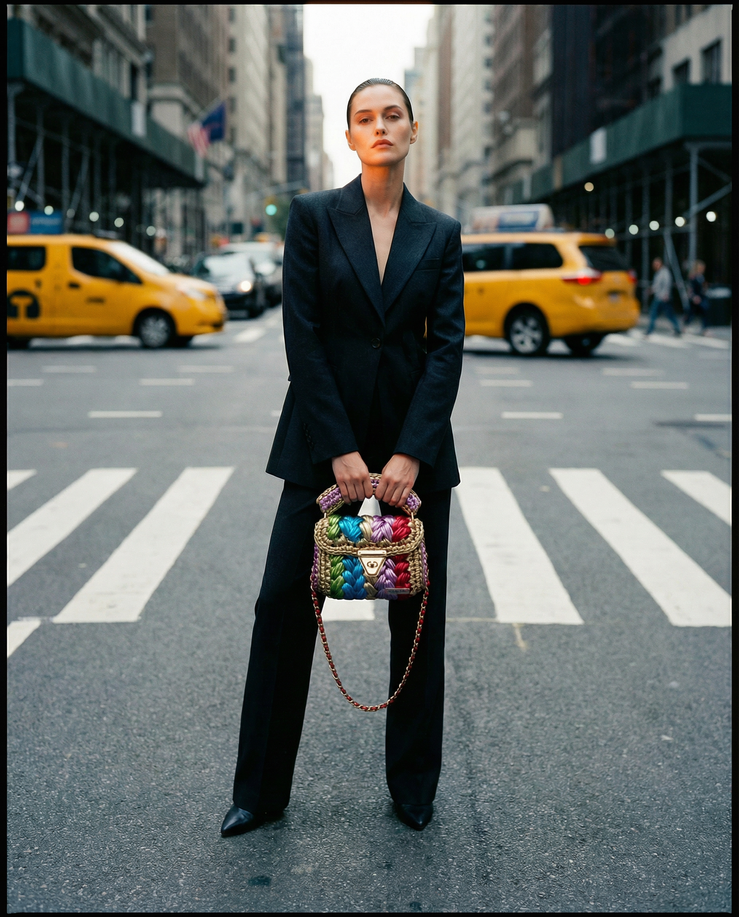 Rita Rainbow metallic puff bag