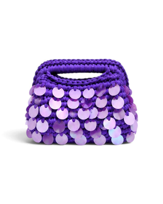 Mermaid Sequin Clutch in Purple