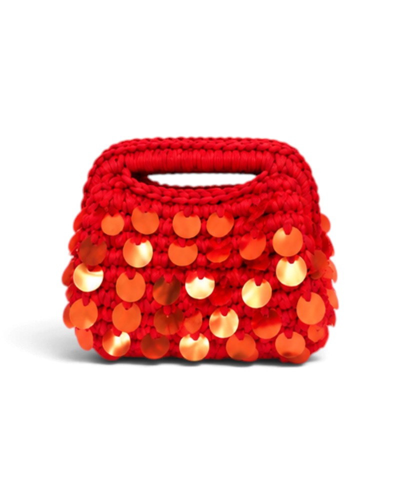 Mermaid Sequin Clutch in Red