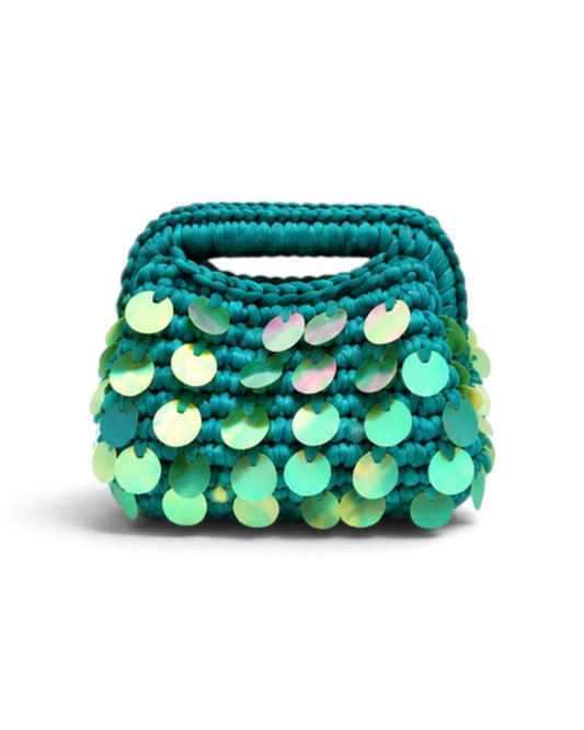Mermaid Sequin Clutch in Emerald Green
